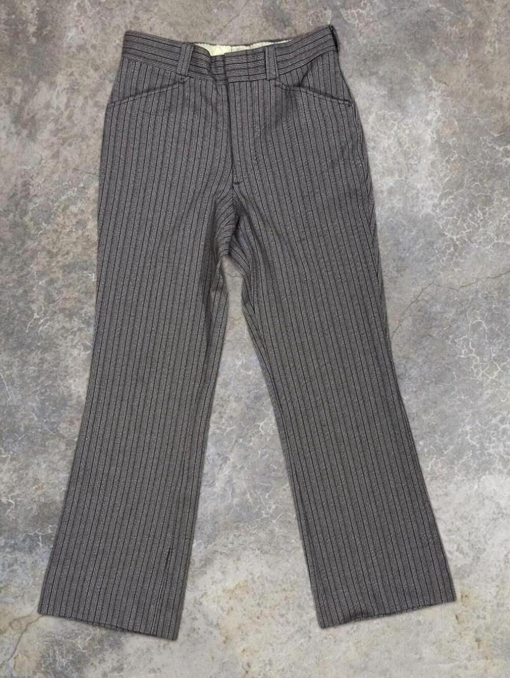 Vintage 70's Brown Herringbone Flare Pants | Sz 28